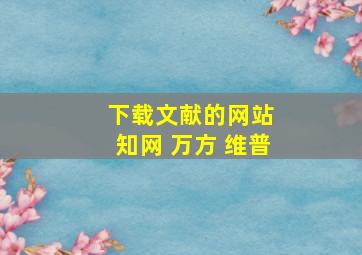 下载文献的网站 知网 万方 维普